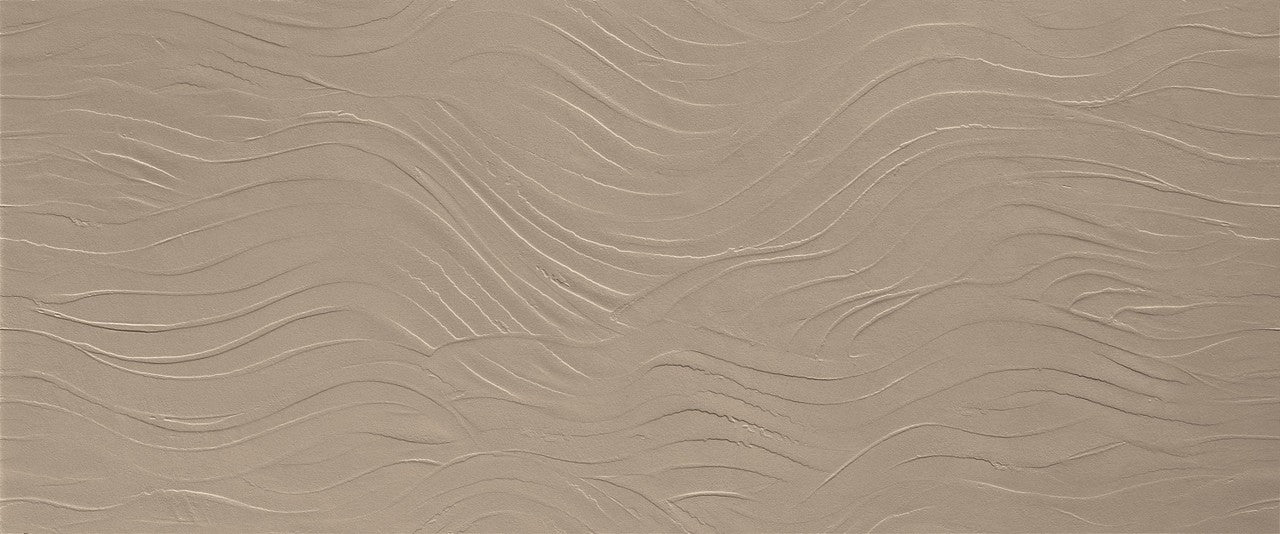 Carrelage effet Béton 3D Brun Sable Onda 120x50x0,85 cm Mat Benzaro - Mur intérieur