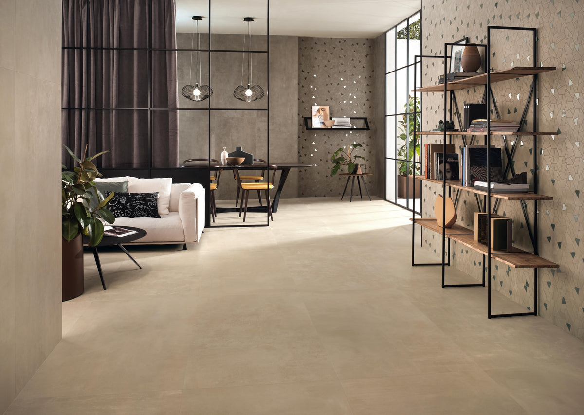 Mosaïque effet Béton Beige Crème Hexa Blu 28,5x25x0,9 cm Mat Vetrano - Mur intérieur