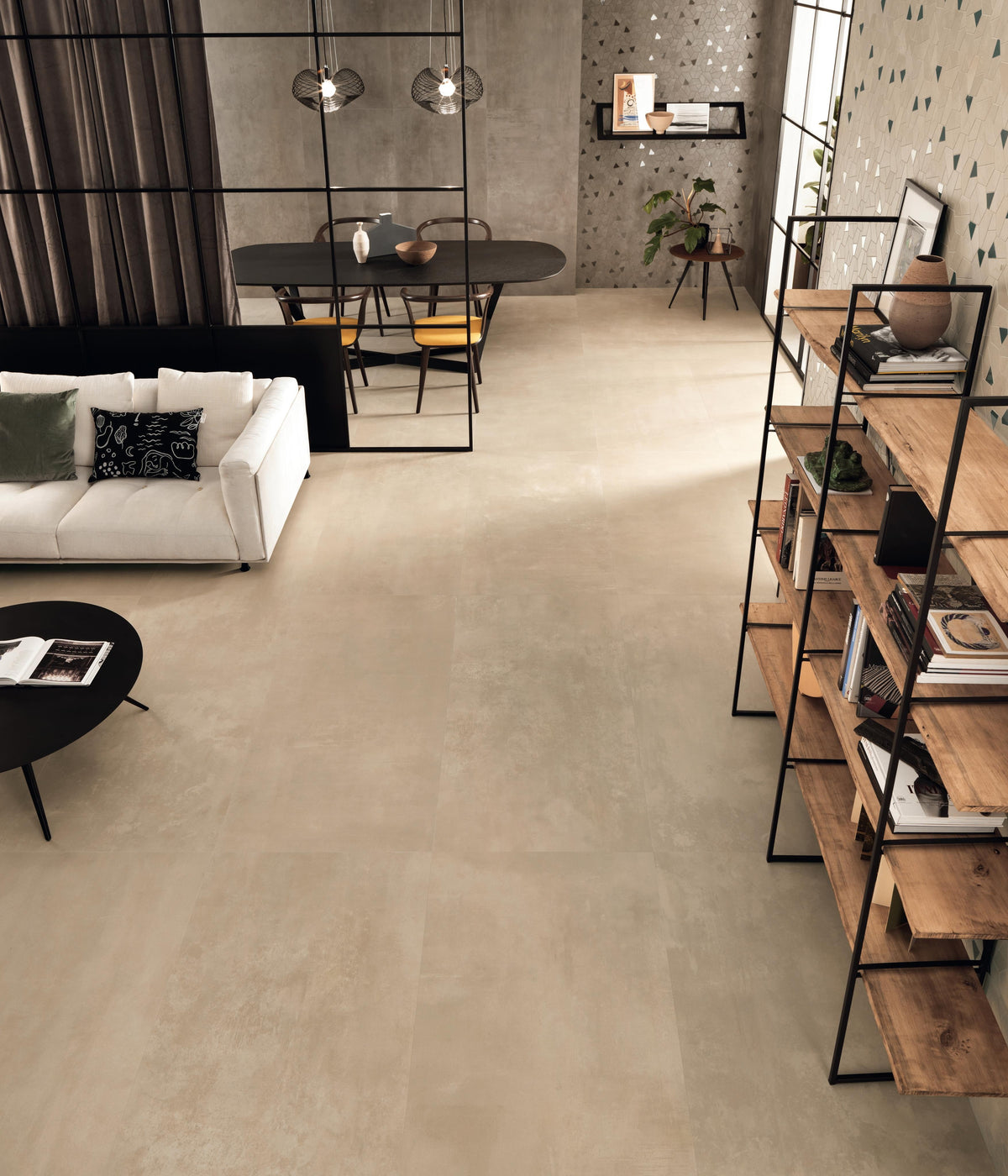Mosaïque effet Béton Beige Crème Hexa Blu 28,5x25x0,9 cm Mat Vetrano - Mur intérieur