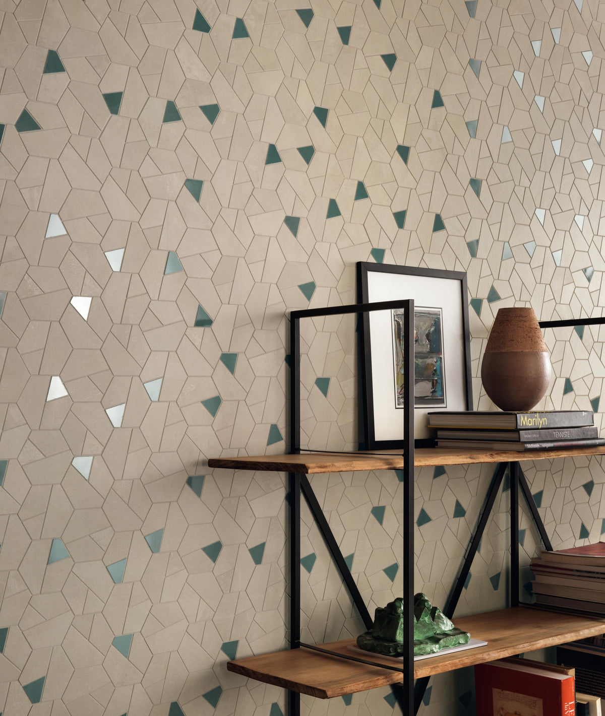 Mosaïque effet Béton Beige Crème Hexa Blu 28,5x25x0,9 cm Mat Vetrano - Mur intérieur