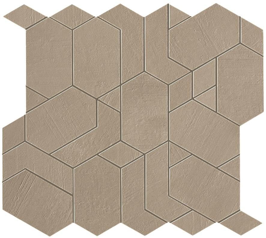 Mosaïque effet Béton Beige Terre Mix 33,5x31x0,9 cm Mat Vetrano - Mur intérieur