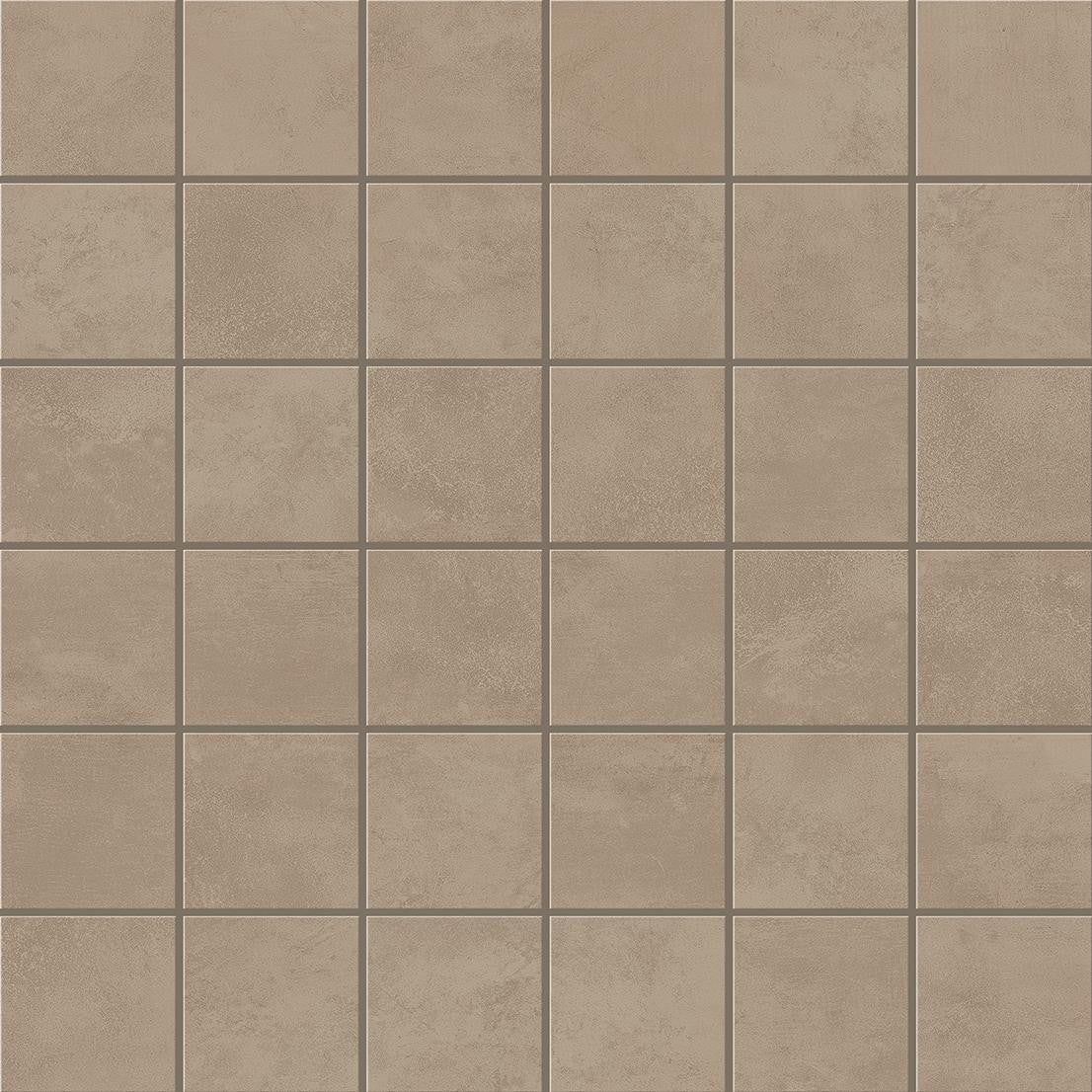 Mosaïque effet Béton Beige Terre 4,8x4,8 cm Quadra 30x30x0,9 cm Mat Vetrano - Sol et mur intérieur