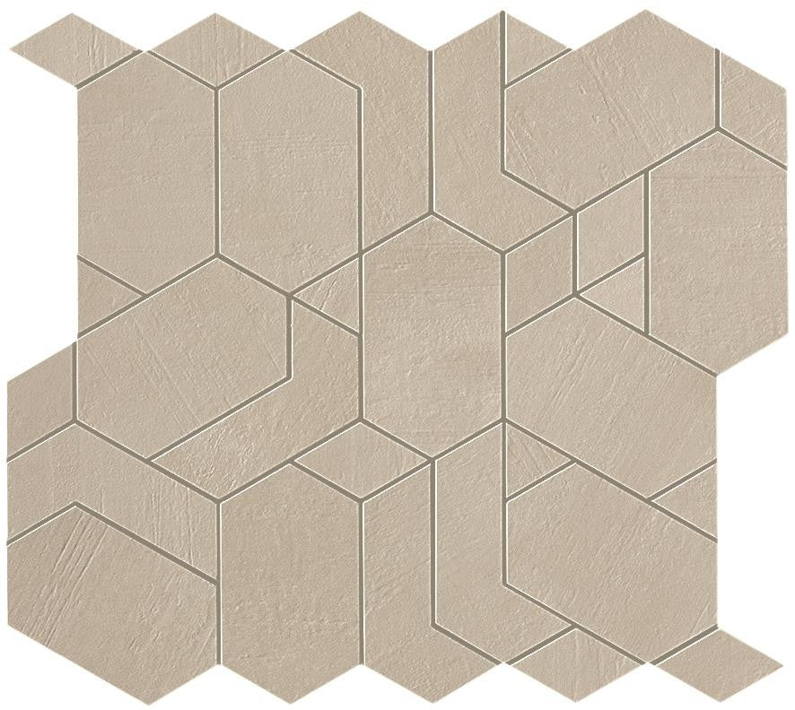 Mosaïque effet Béton Beige Crème Mix 33,5x31x0,9 cm Mat Vetrano - Mur intérieur