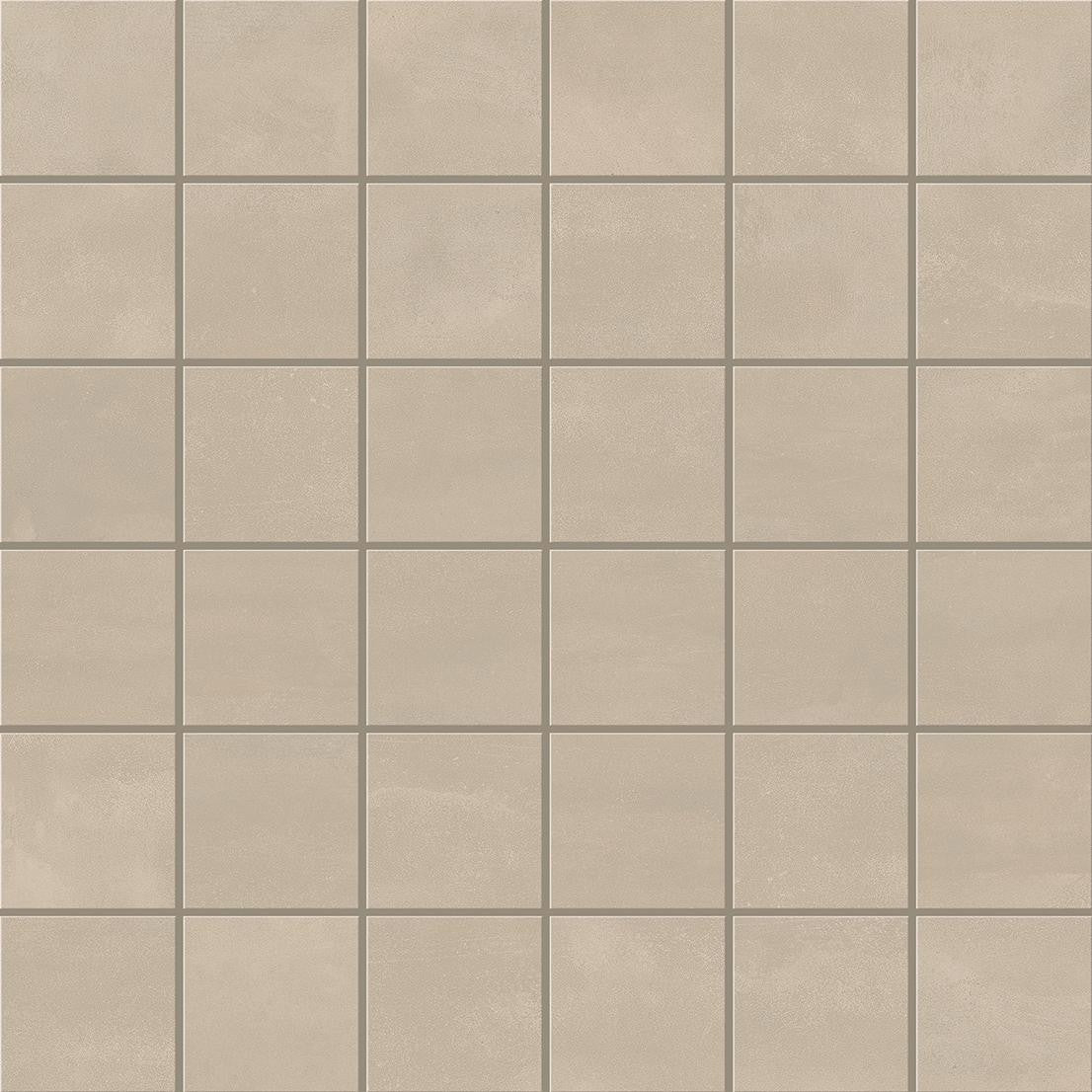 Mosaïque effet Béton Beige Crème 4,8x4,8 cm Quadra 30x30x0,9 cm Mat Vetrano - Sol et mur intérieur