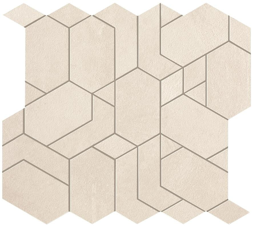 Mosaïque effet Béton Beige Ivoire Mix 33,5x31x0,9 cm Mat Vetrano - Mur intérieur