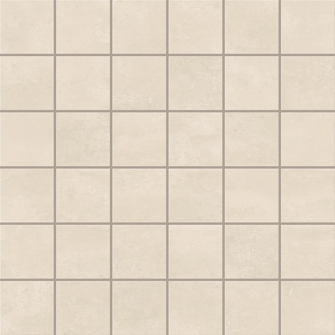 Mosaïque effet Béton Beige Ivoire 4,8x4,8 cm Quadra 30x30x0,9 cm Mat Vetrano - Sol et mur intérieur