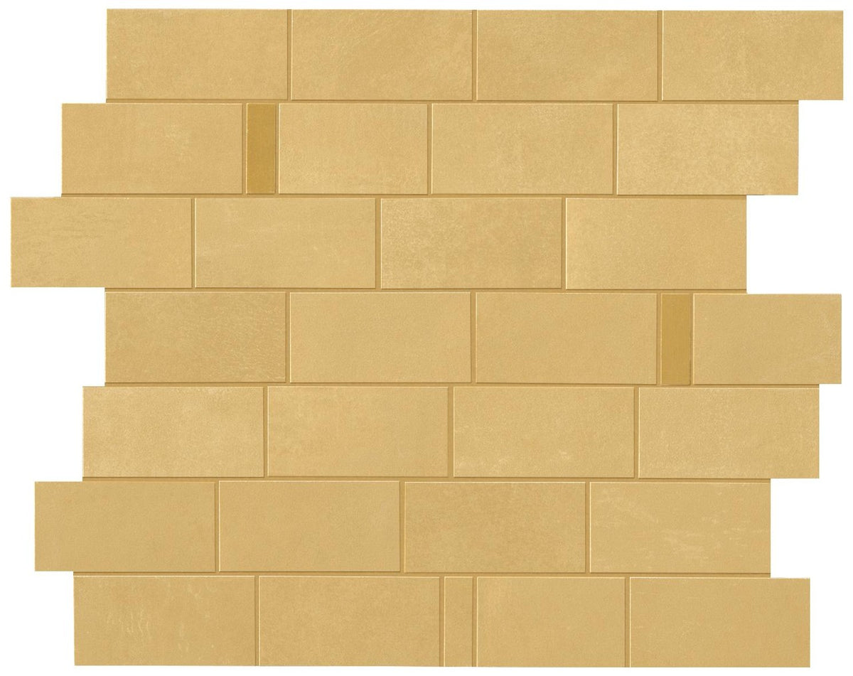 Mosaïque effet Béton Jaune Ambre Brick 33,3x29,7x0,85 cm Mat Vetrano - Mur intérieur