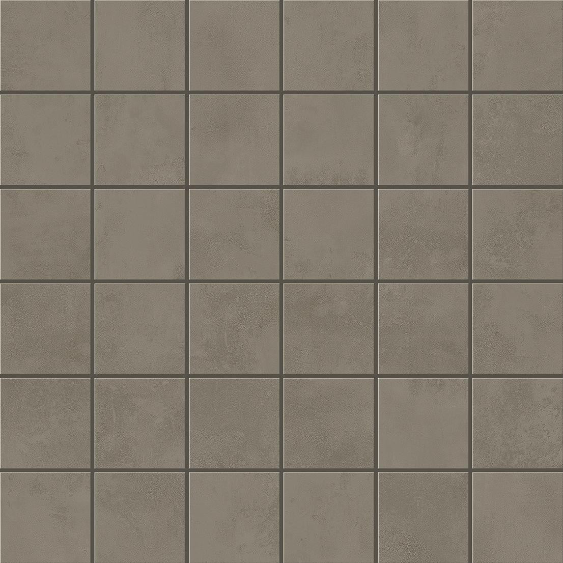 Mosaïque effet Béton Gris Terre 4,8x4,8 cm Quadra 30x30x0,9 cm Mat Vetrano - Sol et mur intérieur