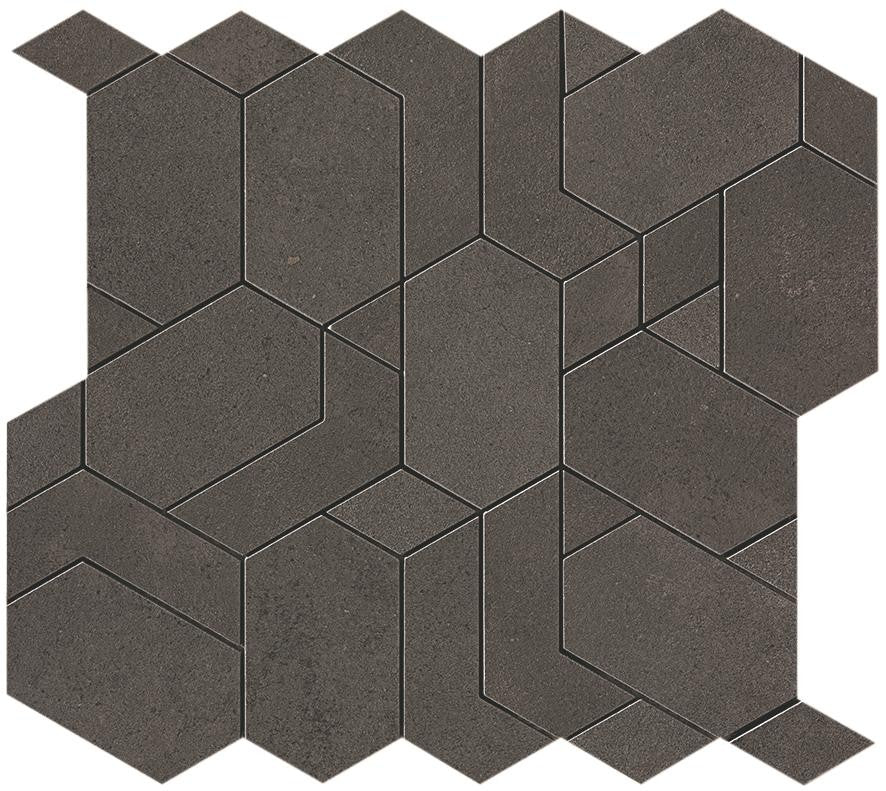 Mosaïque effet Béton Brun Cuir Mix 33,5x31x0,9 cm Mat Vetrano - Mur intérieur