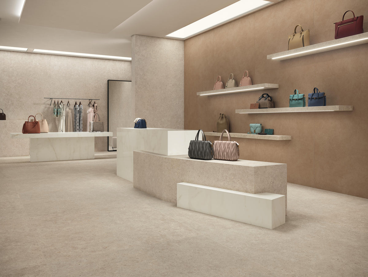 Carrelage effet Marbre Blanc Calacatta Celeste 278x120x0,6 cm Brillant Faventa - Mur intérieur
