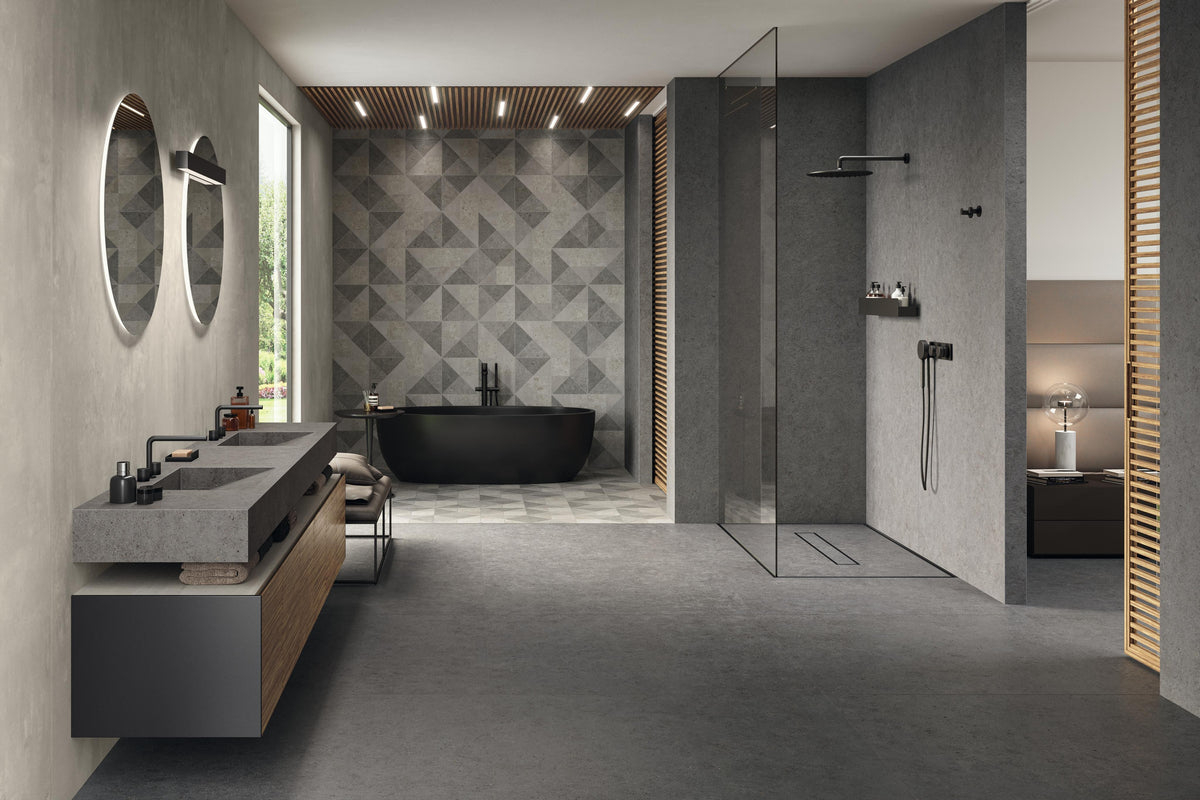 Carrelage effet Pierre Mix Gris Fusion 30x30x0,9 cm Mat Domella - Sol et mur intérieur