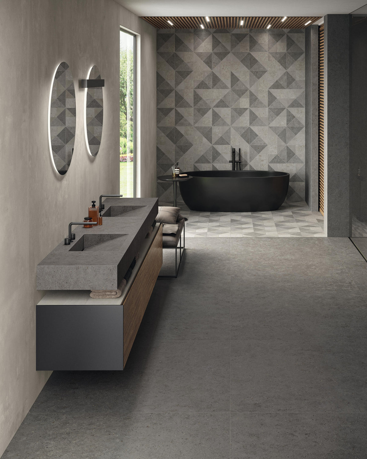 Carrelage effet Pierre Mix Gris Fusion 30x30x0,9 cm Mat Domella - Sol et mur intérieur