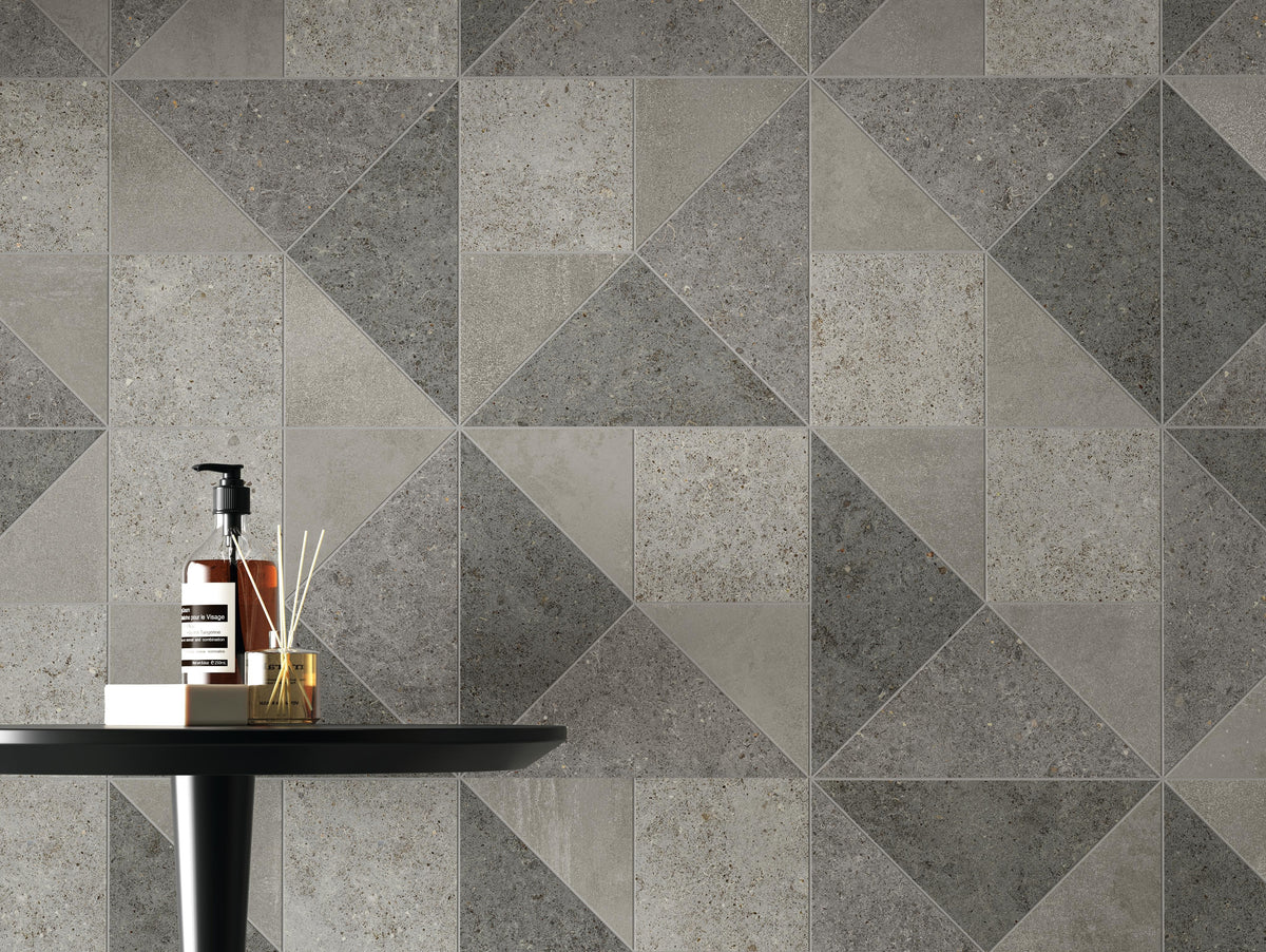 Carrelage effet Pierre Mix Gris Fusion 30x30x0,9 cm Mat Domella - Sol et mur intérieur