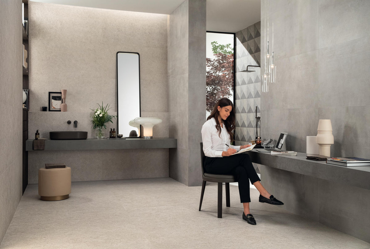 Carrelage effet Pierre Mix Gris Fusion 30x30x0,9 cm Mat Domella - Sol et mur intérieur