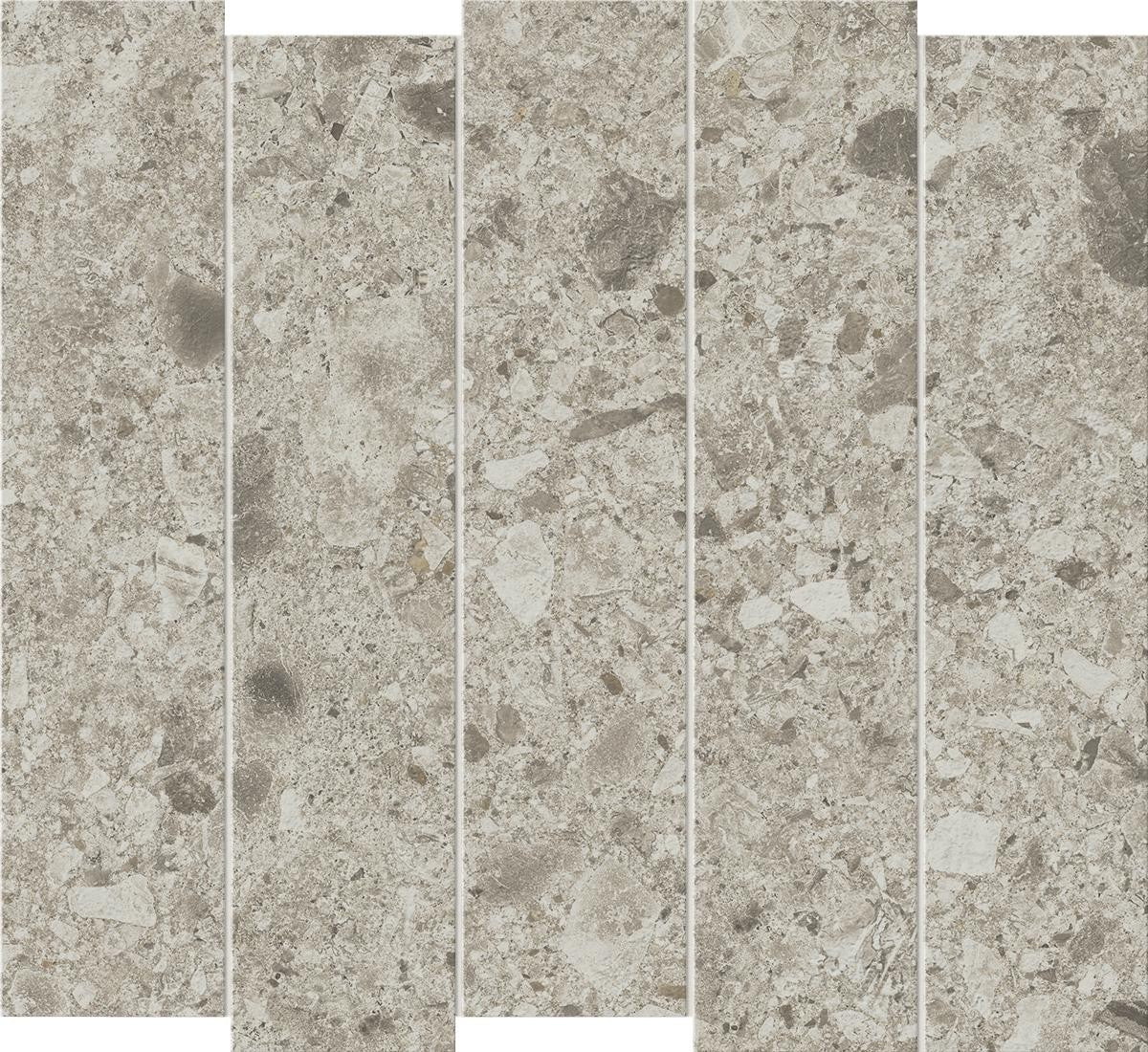 Mosaïque effet Pierre Ceppo di Gré Gris Clair Brick 32x29x0,9 cm Mat Massira - Mur intérieur