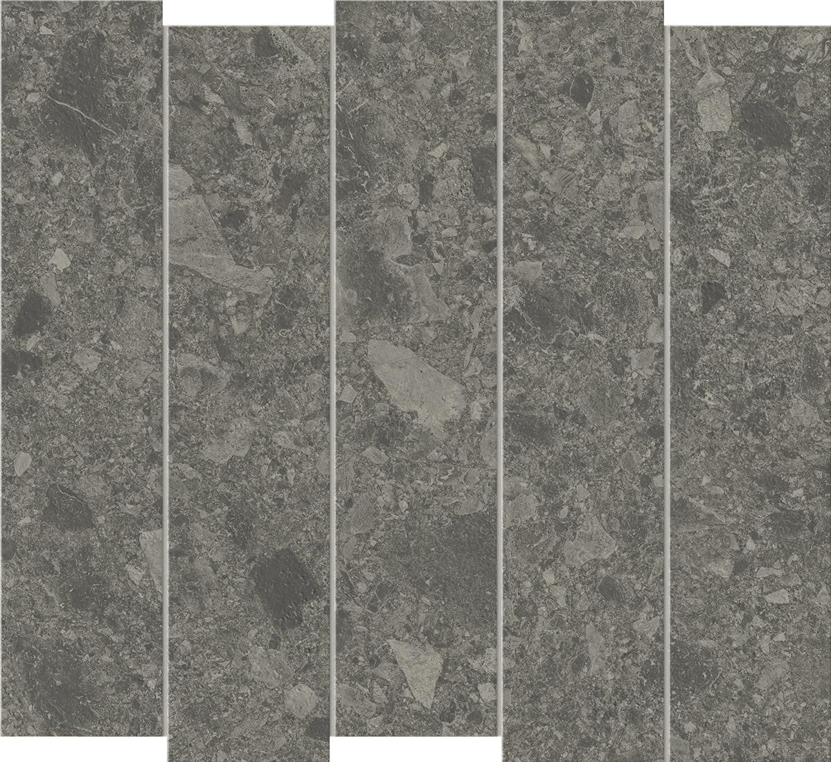 Mosaïque effet Pierre Ceppo di Gré Gris Foncé Brick 32x29x0,9 cm Mat Massira - Mur intérieur