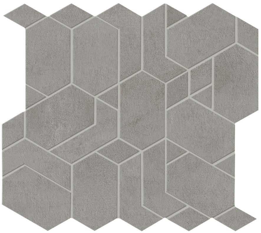 Mosaïque effet Béton Gris Cendré Mix 33,5x31x0,9 cm Mat Gravino - Mur intérieur