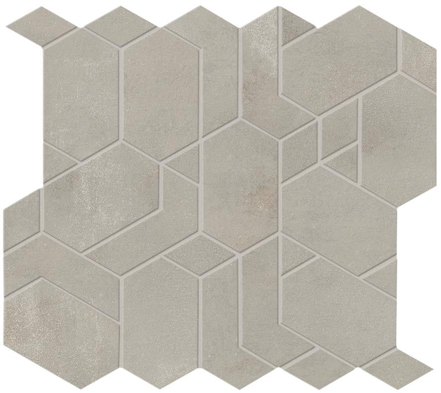 Mosaïque effet Béton Gris Brume Mix 33,5x31x0,9 cm Mat Gravino - Mur intérieur