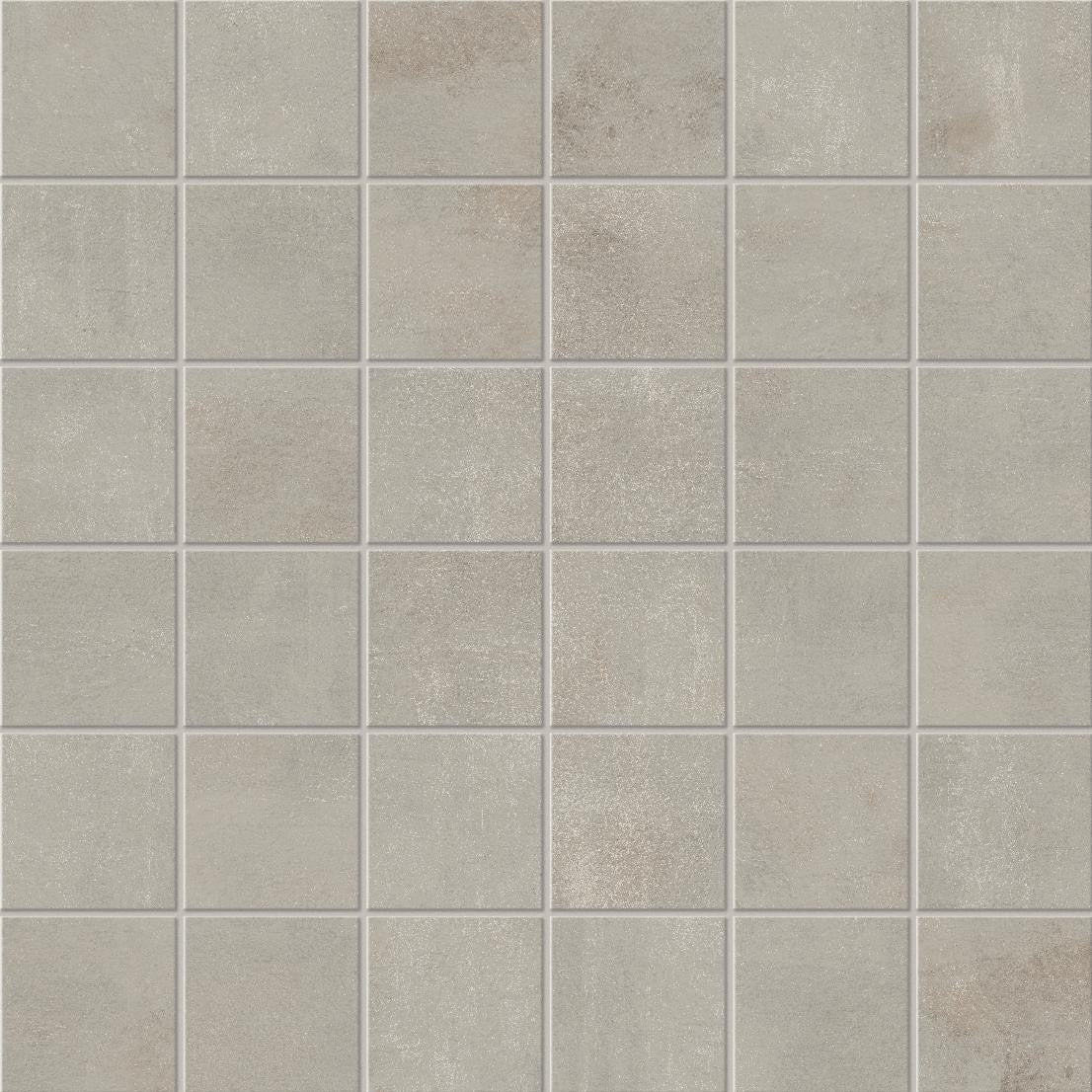 Mosaïque effet Béton Gris Brume 4,8x4,8 cm Quadra 30x30x0,9 cm Mat Gravino - Sol et mur intérieur