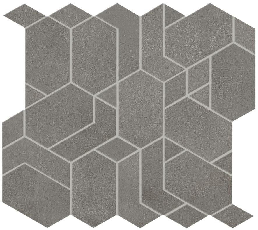 Mosaïque effet Béton Gris Ombre Mix 33,5x31x0,9 cm Mat Gravino - Mur intérieur