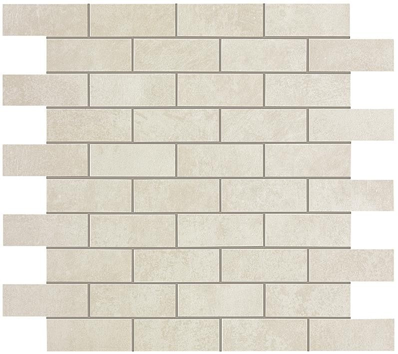 Mosaïque effet Béton Gris Luce 7,5x2,9 cm Brick 30,5x30,5x0,85 cm Mat Gravino - Mur intérieur