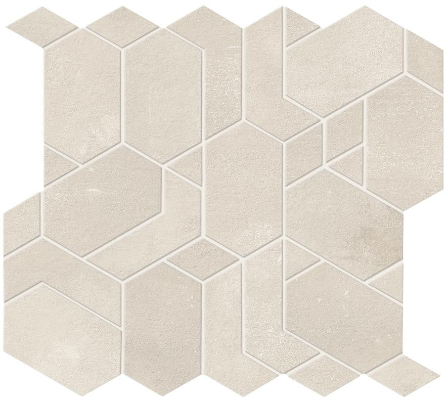 Mosaïque effet Béton Gris Luce Mix 33,5x31x0,9 cm Mat Gravino - Mur intérieur