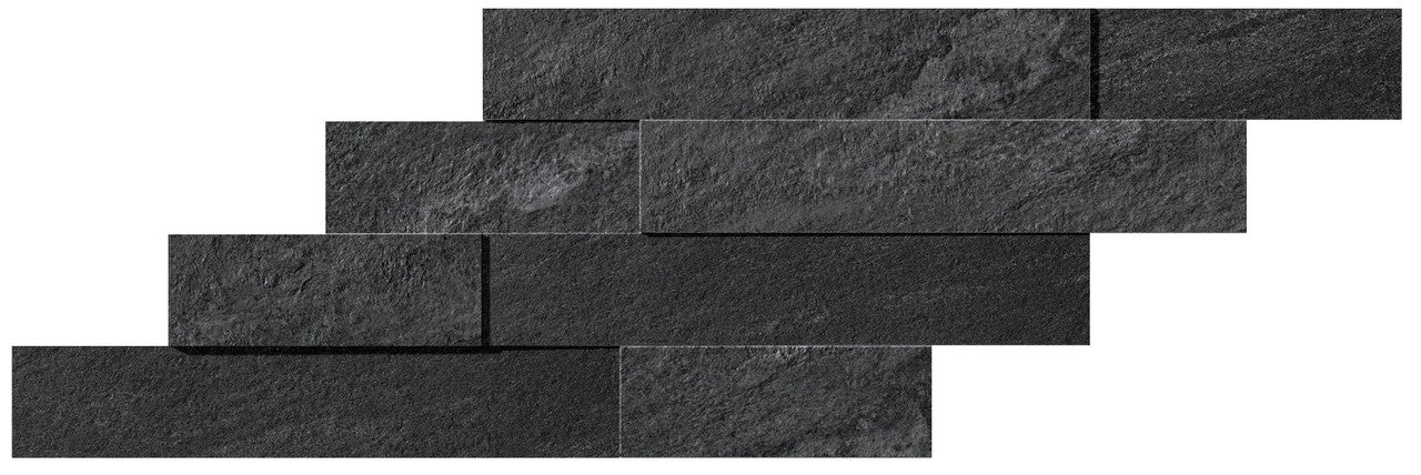 Parement carrelage effet Pierre 3D Quartzite Gris Dark  59x29x0,95 cm Teravio