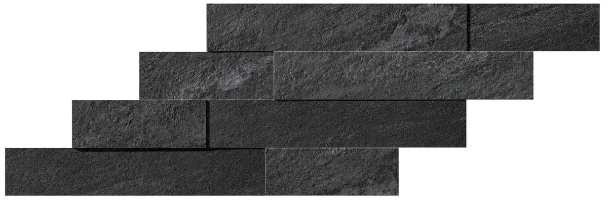 Parement carrelage effet Pierre 3D Quartzite Gris Dark  59x29x0,95 cm Teravio