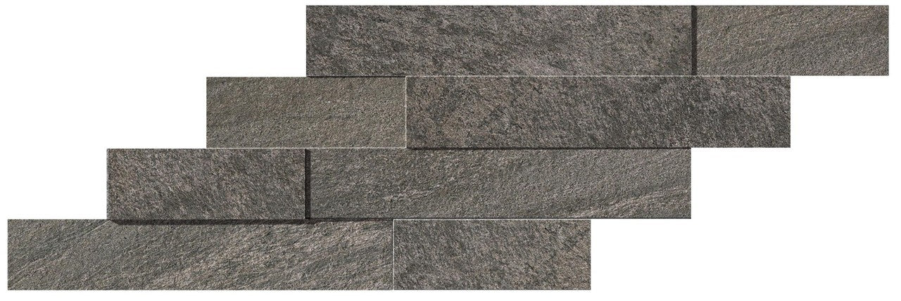 Parement carrelage effet Pierre 3D Quartzite Gris Argile 59x29x0,95 cm Teravio
