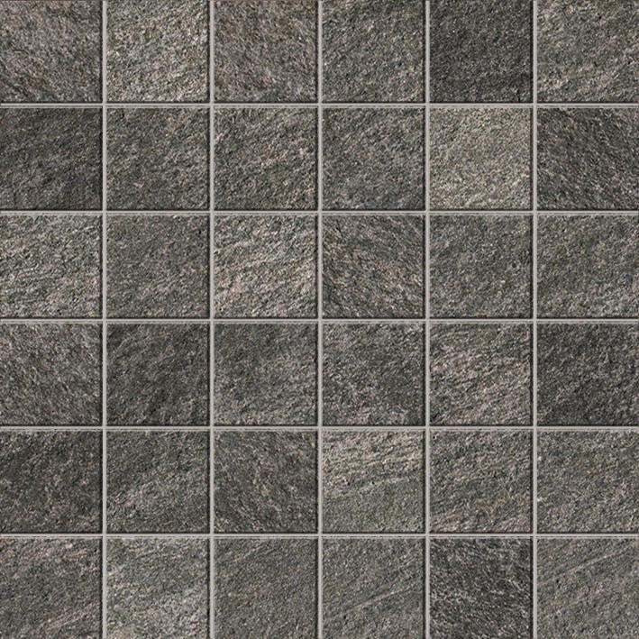 Mosaïque effet Pierre Quartzite Gris Argile 4,8x4,8 cm Quadra 30x30x0,9 cm Mat Teravio - Sol et mur intérieur