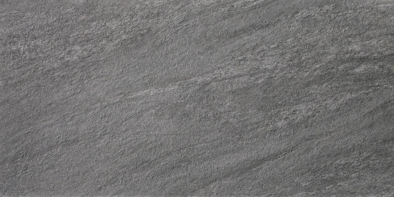 Carrelage effet Pierre Quartzite Gris Ombre 150x75x0,9 cm Mat Teravio - Sol et mur intérieur