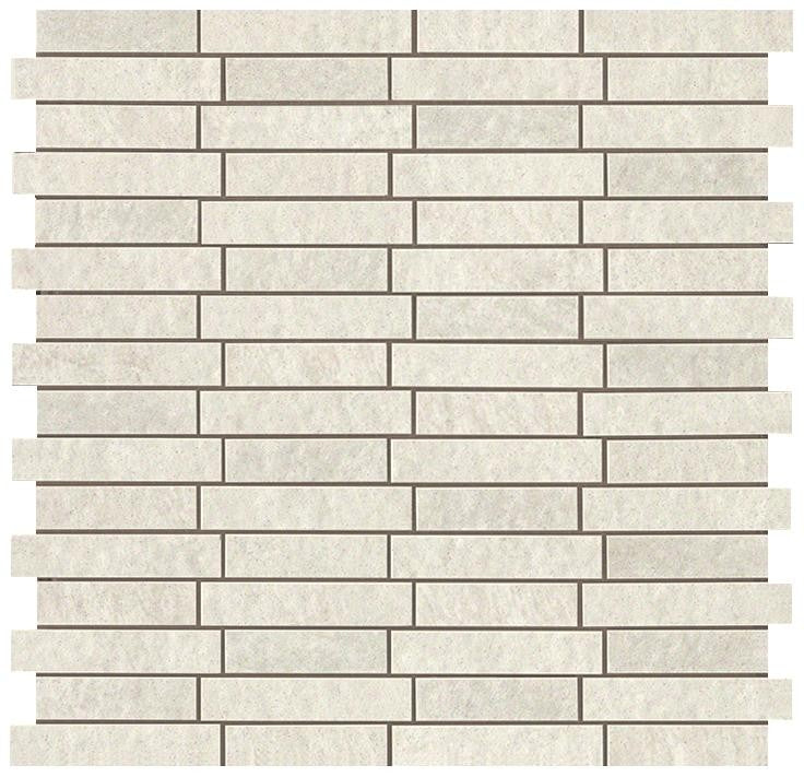 Mosaïque effet Pierre Quartzite Gris Crème Minibrick 30,5x30,5x0,85 cm Mat Teravio - Mur intérieur