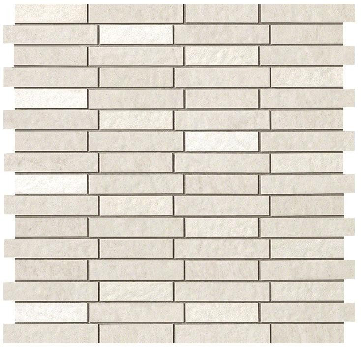 Mosaïque effet Pierre Quartzite Gris Crème Minibrick 30,5x30,5x0,85 cm Mat Teravio - Mur intérieur