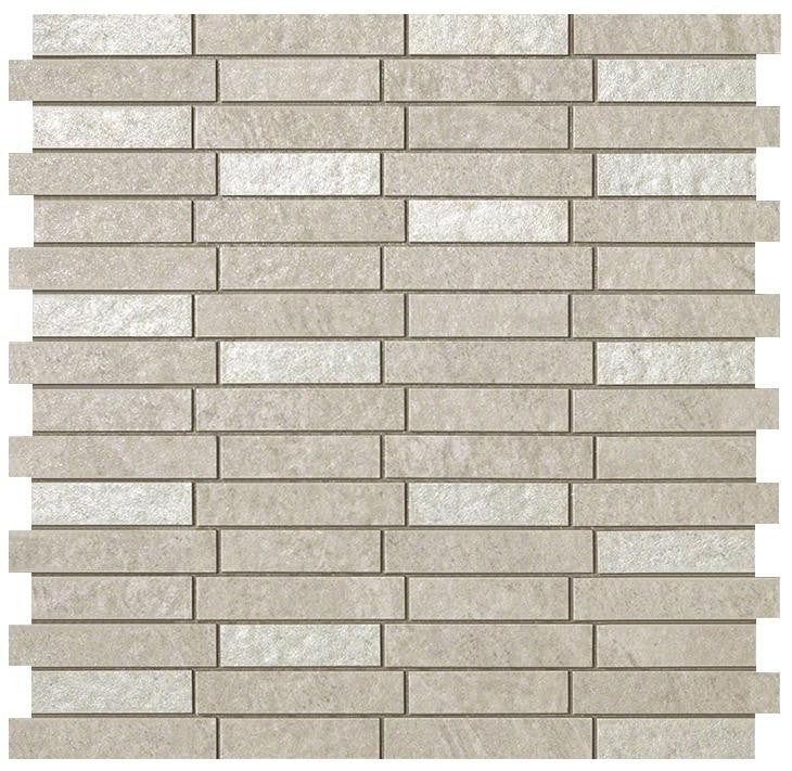 Mosaïque effet Pierre Quartzite Gris Silver Minibrick 30,5x30,5x0,85 cm Mat Teravio - Mur intérieur