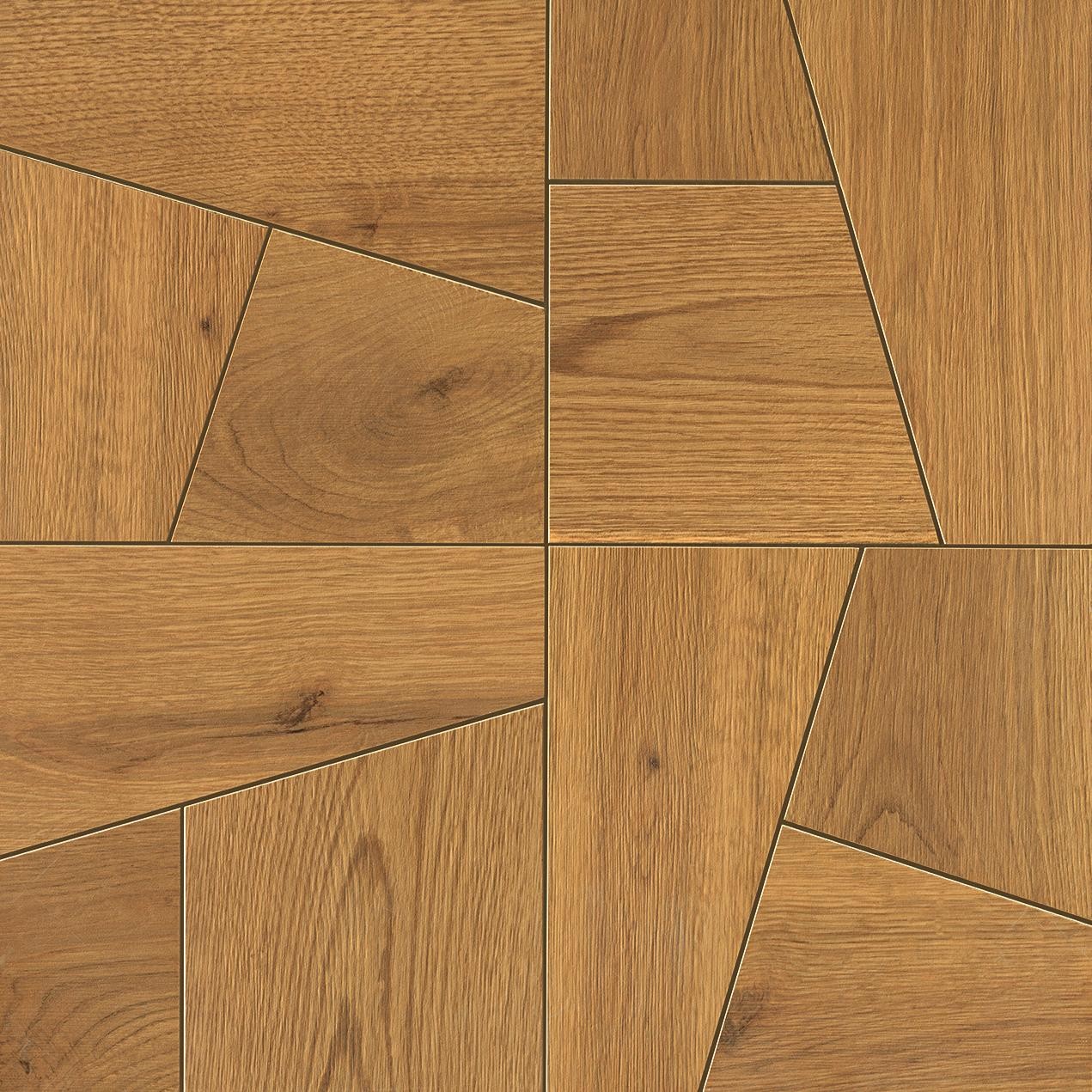 Carrelage effet Parquet Bois Chêne Caramel Quadra 56,1x56,1x0,95 cm Mat Bravino - Sol et mur intérieur