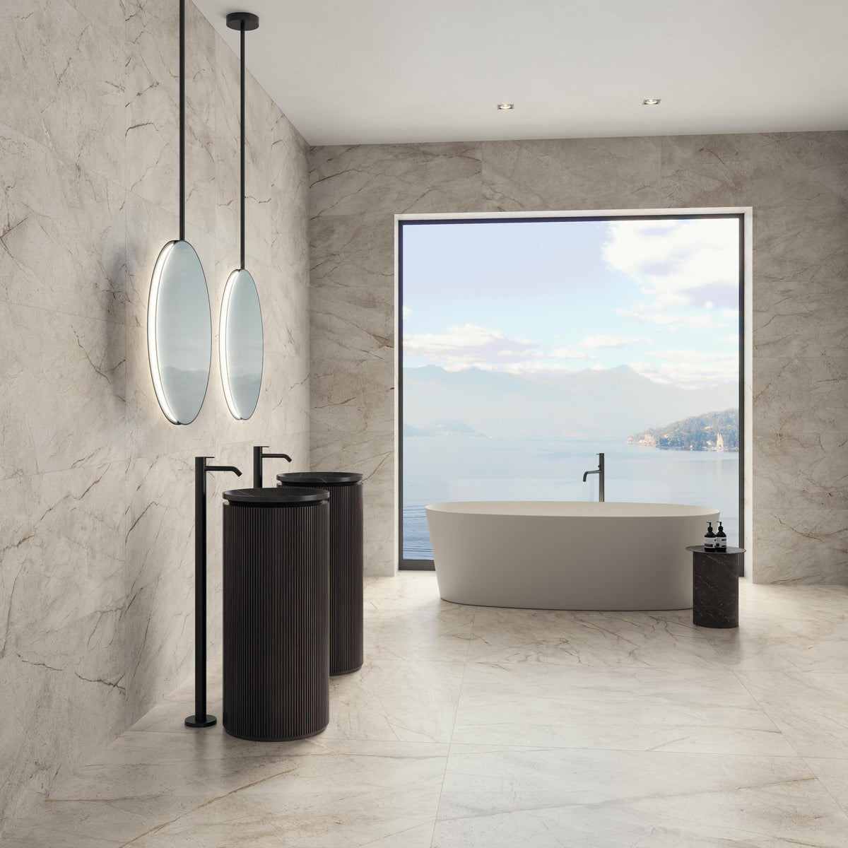 Carrelage effet Marbre Blanc Himalaya 120x120x0,9 cm Velours Sorvella - Sol et mur intérieur