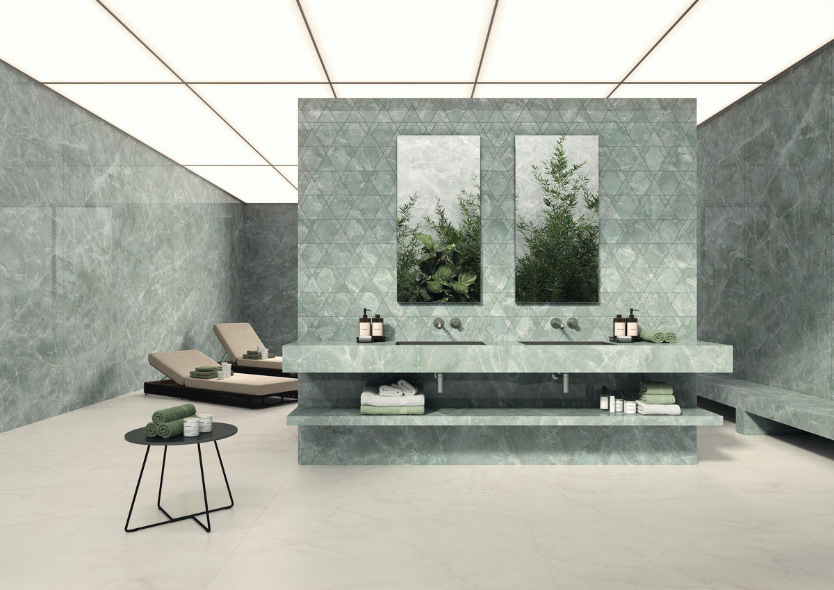 Mosaïque effet Marbre Laguna Triangle Mix 33,4x28,9x0,9 cm Brillant Sorvella - Mur intérieur
