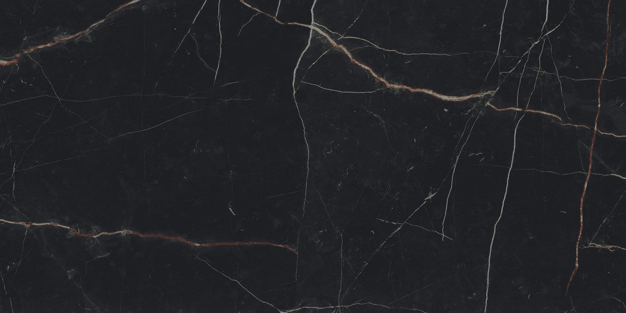 Carrelage effet Marbre Noir Scuro 120x60x0,9 cm Mat Magnaro - Sol et mur intérieur