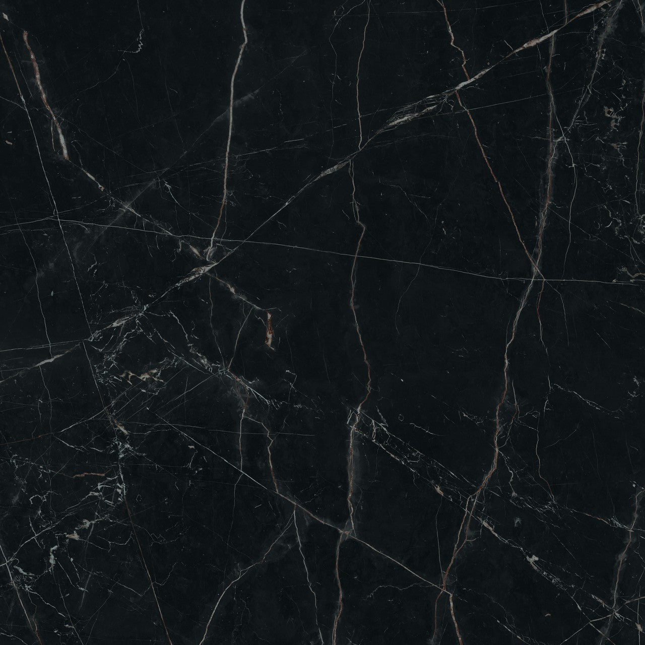 Carrelage effet Marbre Noir Scuro 120x120x0,9 cm Brillant Magnaro - Sol et mur intérieur