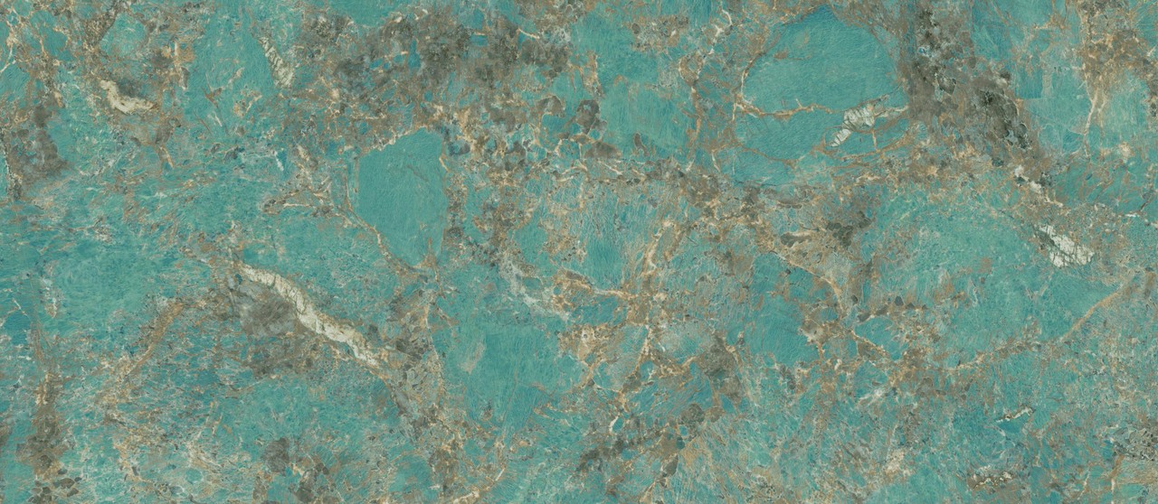 Carrelage effet Pierre Vert Amazonite 278x120x0,6 cm Brillant Florenza - Mur intérieur