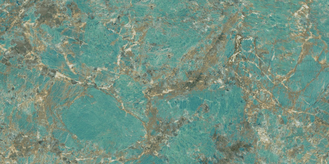 Carrelage effet Pierre Vert Amazzonite 120x60x0,9 cm Brillant Florenza - Sol et mur intérieur