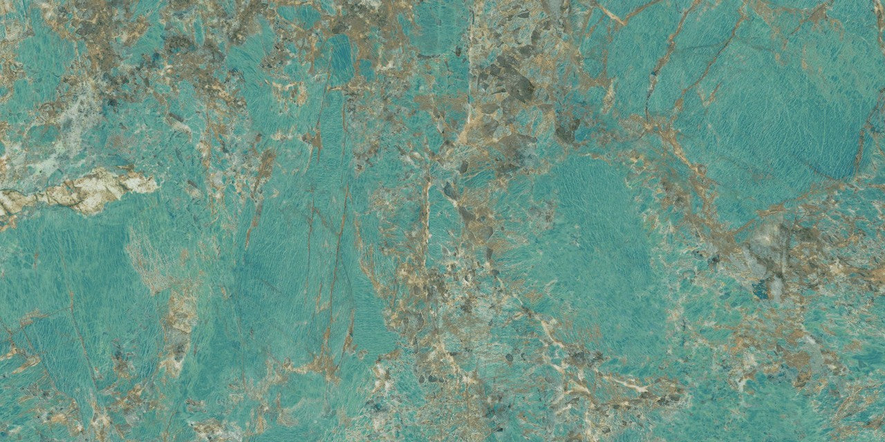 Carrelage effet Pierre Vert Amazzonite 120x60x0,9 cm Brillant Florenza - Sol et mur intérieur
