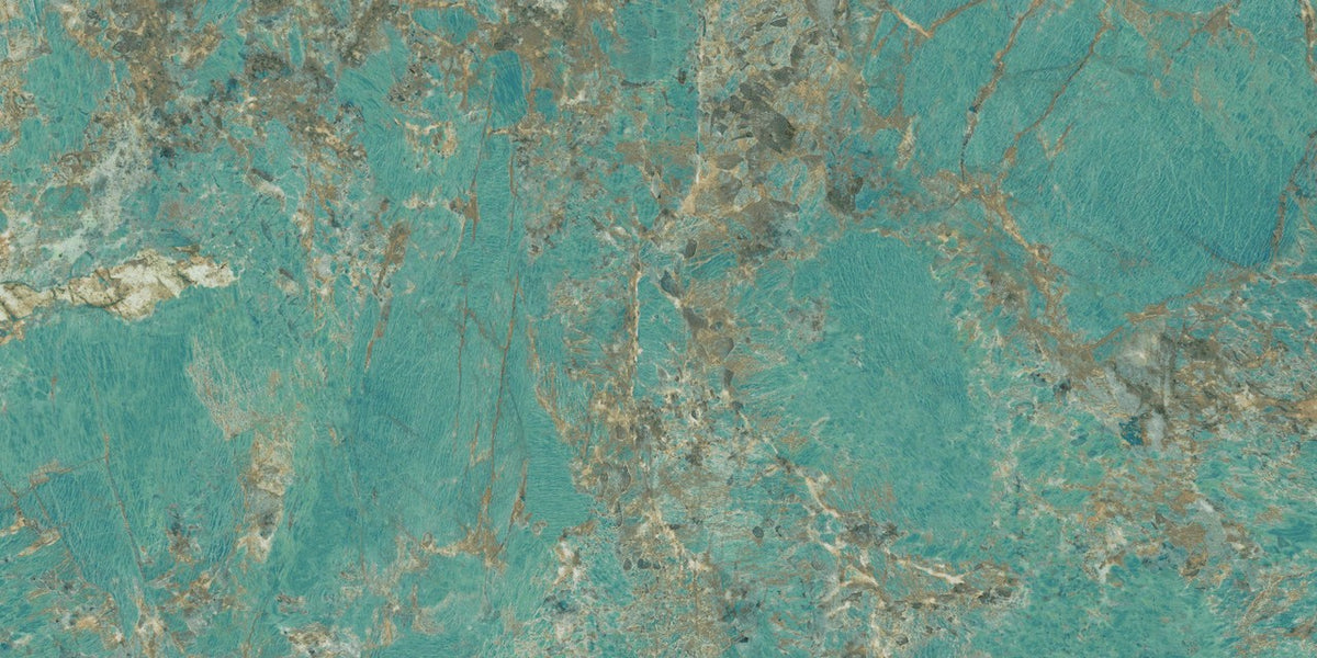 Carrelage effet Pierre Vert Amazzonite 120x60x0,9 cm Brillant Florenza - Sol et mur intérieur