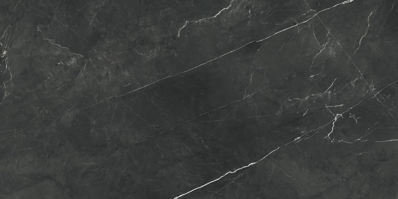 Carrelage effet Marbre Noir Notte 120x60x0,9 cm Brillant Florenza - Sol et mur intérieur