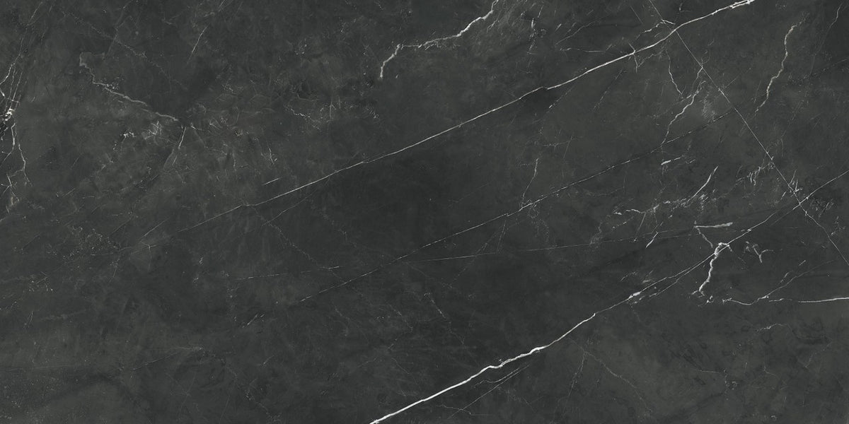 Carrelage effet Marbre Noir Notte 120x60x0,9 cm Brillant Florenza - Sol et mur intérieur