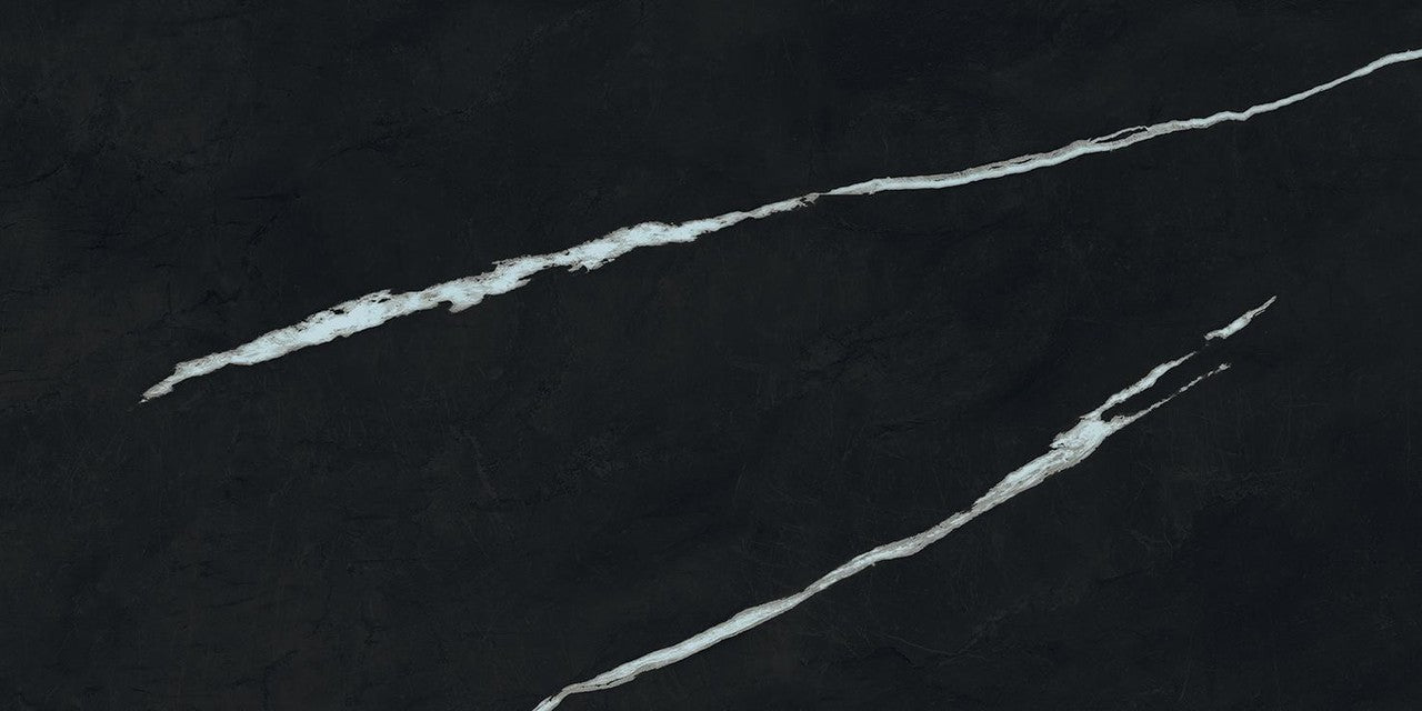 Carrelage effet Marbre Noir Impérial 60x30x0,9 cm Mat Orsiano - Sol et mur intérieur