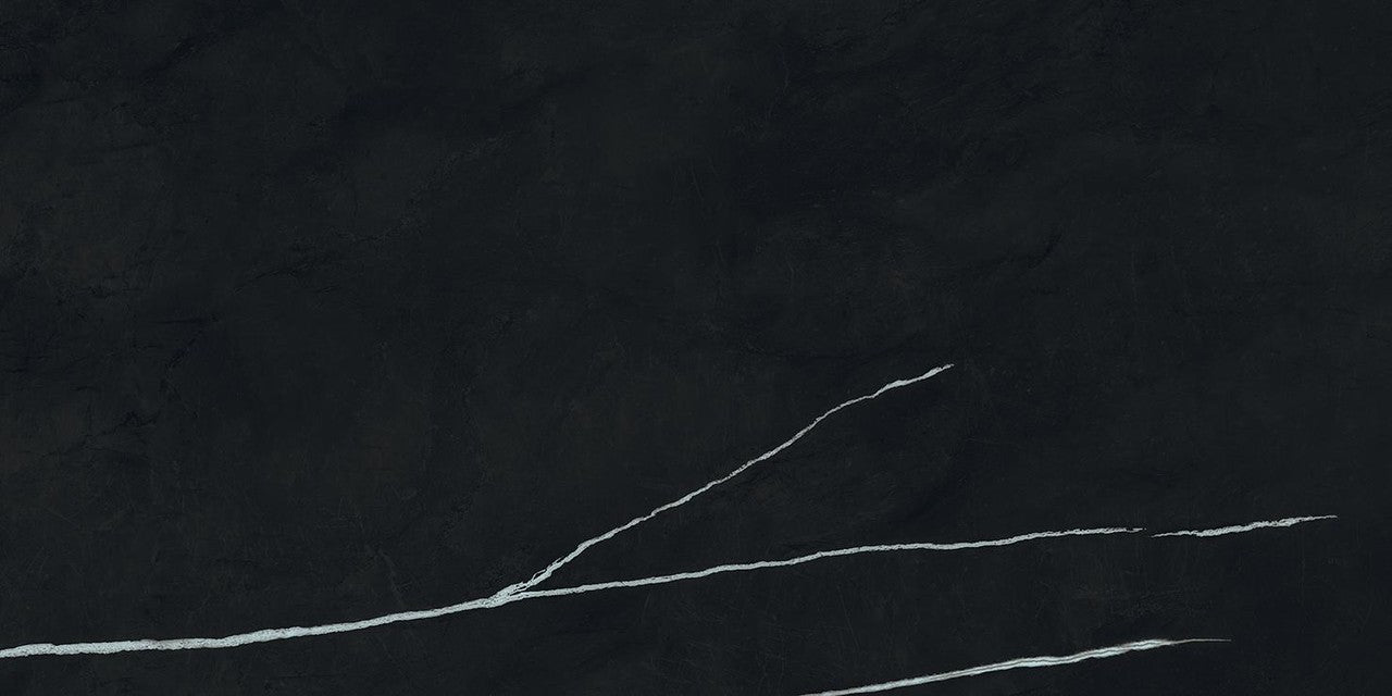 Carrelage effet Marbre Noir Impérial 60x30x0,9 cm Brillant Orsiano - Sol et mur intérieur