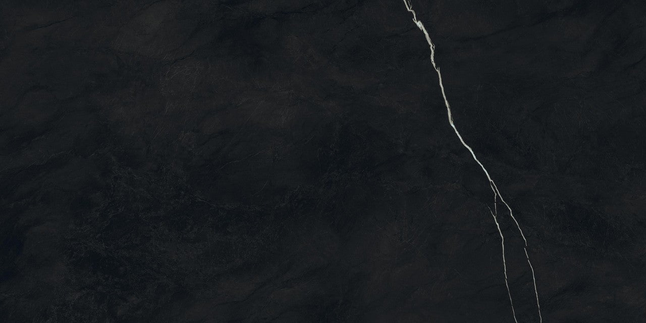 Carrelage effet Marbre Noir Impérial 120x60x0,9 cm Brillant Orsiano - Sol et mur intérieur