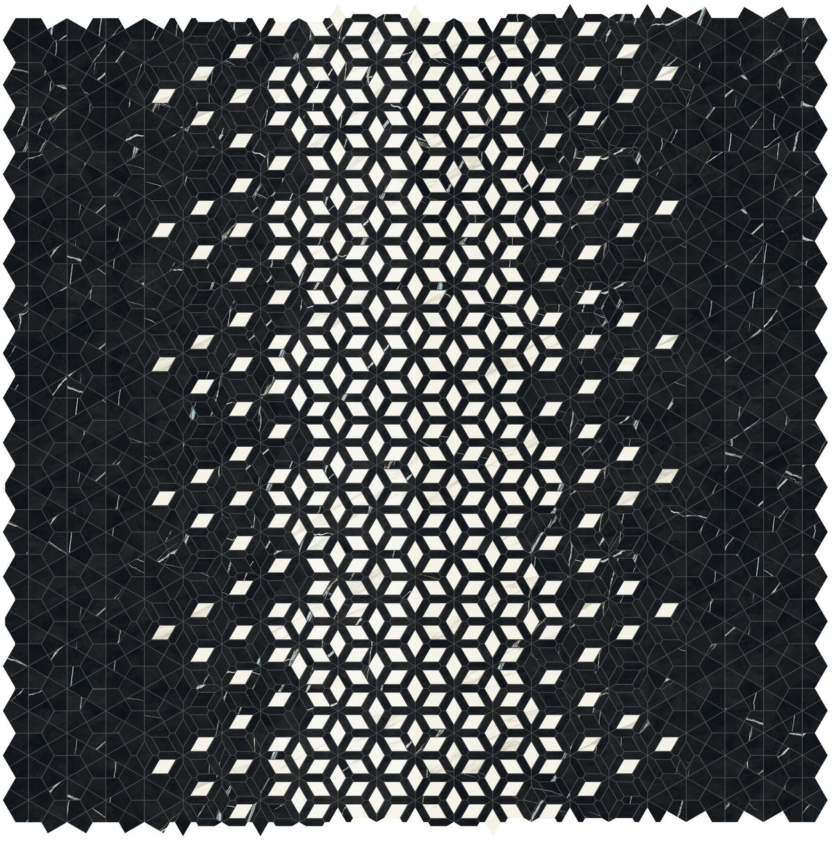 Mosaïque effet Marbre Noir Impérial Optic 284,6x46,6x0,9 cm Brillant Orsiano - Mur intérieur