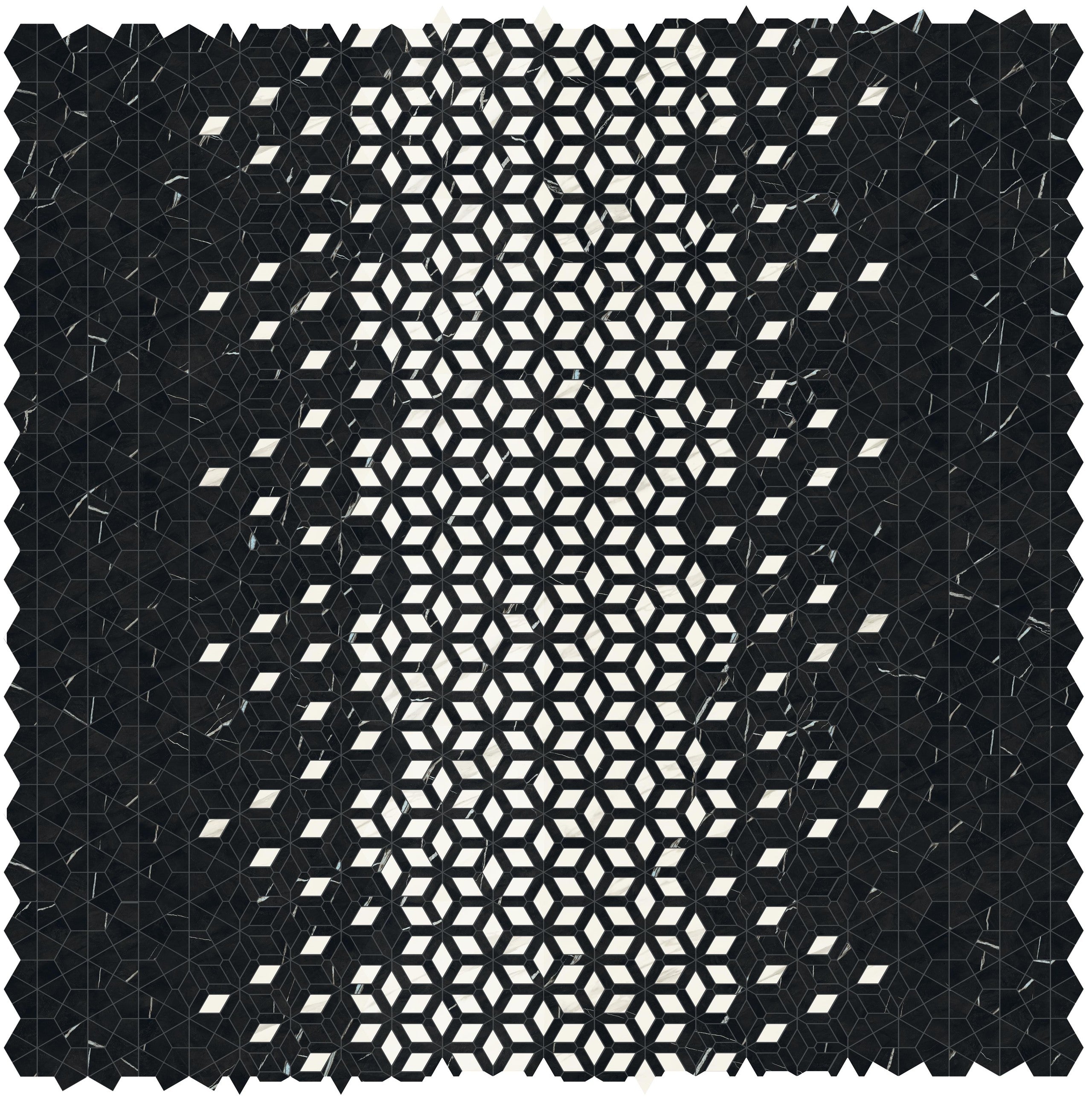 Mosaïque effet Marbre Noir Impérial Optic 284,6x46,6x0,9 cm Brillant Orsiano - Mur intérieur